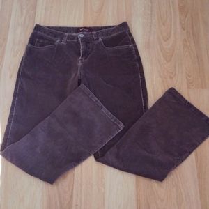 Corduroy Pants Distressed Brown Lee Riveted Size 6 NWOT
